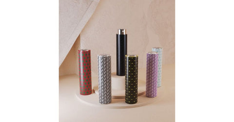 Collection des 6 étuis de parfum de poche Chogan au format 15 ml, élégants et pratiques pour transporter son parfum partout.