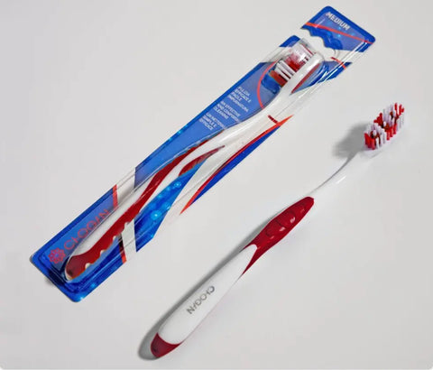 BROSSE À DENTS -SOIES MOYENNES (BLANC-ROUGE) CHOGAN Les Parfums Chogan