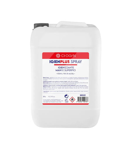 IGIENPLUS SPRAY HYDROALCOOLIQUE MAINS ET SURFACES - 25 L CHOGAN Les Parfums Chogan